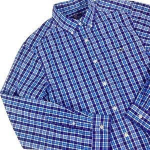 Vineyard Vines Men’s Blue Plaid Button Down Shirt Size Medium Stretch